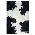 tapis de tapis patchwork en gros noir et blanc en noir et blanc